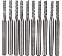 YEMAESRE-Fraises En Bout Cnc Router Bits-10Pcs 2Mm Fraise En Bout En Carbure Cémenté Kit De Mèches De Gravure Outil De Fraisage À Queue Droite Foret De Sculpture Smt/Cnc/P-C-B Cutter