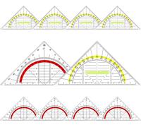 Yemaesre-Gométrie Plastique, 10pcs Equerre De Géométrie, 16cm Triangle Géométrique En Plastique Transparente, Géotriangle En Plastique Avec Poignée Pour Les Étudiants, Le Bureau, La Peinture