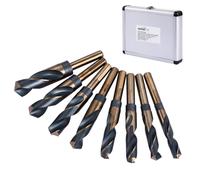YEMAESRE-Katsu Jeu De Forets À Tige Réduite 8 Pièces,Forets Hélicoïdaux Hss Forgeron Impérial En Acier Rapide 9/16 ""-1"" Tige 1/2"" Pour Bois Métal Acier,Dans Un Boîtier En Aluminium 12697006
