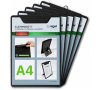 Yemaesre-Kb100lot De 5 Porte-Menus Avec Pince, Pour Tenir Jusqu'à 20 Feuilles A4 (80g-M²) Planche Avec Pince, Planchette À Pince, Porte-Block, Noir