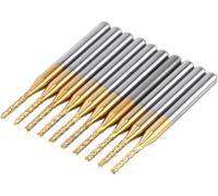 YEMAESRE-Kit Fraise En Bout,10 Pcs Fraise En Bout 1.5Mm 1/8"" Outil De Coupe Foret Tige Droite Fraise