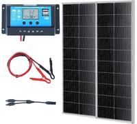 YEMAESRE-Kit Panneau Solaire Monocristallin 200 W Panneaux Solaires 2Pcs + Contrôleur De Charge Module Pv Monocristallin À Haute Efficacité 23% Étanche Ip68 Pour Maison, Camping-Car, Bateau, Hors-Rés