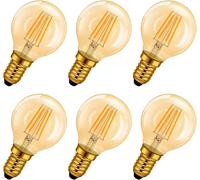 YEMAESRE-Lampe À Led E14 4W (Remplace 35W), 2400K Blanc Chaud, Mini Globale À Filament, Ultra Lumineux 410Lm, Style Vintage De Lampe Rustique, Non-Dimmable, Lot De 6
