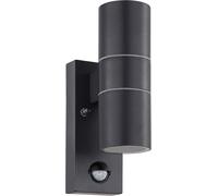 Yemaesre-Lampe Murale Extérieure Led Riga 5, Lampe Extérieure À 2 Flammes Avec Détecteur De Mouvement, Applique Murale À Capteur En Acier Galvanisé Et En Verre, Couleur Anthracite, Ip44