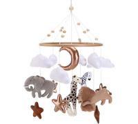 Yemaesre-Lit Bébé Mobile, Carillon Mobile Pour Bébé Animaux De La Forêt, Pendentif Mobile Pour Bébé Éléphant Girafe Lion Nuage, Carillon Mobile En Bois Pour Bébé, Cadeau Pour Bébé Fille Ou Garçon