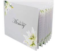 Yemaesre-Livred'or Funéraire À Couverture Rigide Blanc Classique Et Élégant Avec 15 Feuilles Pour Noms Et Mes S, Liste Funéraire (Motif Fleur)