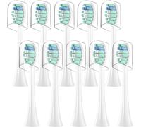 Yemaesre-Lot De 10 Têtes De À Dents Électriques De Rechange, Compatibles Avec Happybrush Eco Vibe 3, Avec Couvercle Anti-Poussière (Blanc, Taille M)