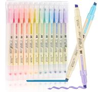 Yemaesre-Lot De 12 Surligneurs Pastel, Couleurs Assorties, Séchage Rapide, Surligneur Pastel, Ensemble De Surligneurs Pastel