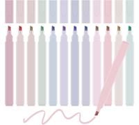 Yemaesre-Lot De 12 Surligneurs Pastel, Surligneur, Stylos Esthétiques, Marqueurs De Texte, Fournitures Scolaires, Marqueurs Pastel Pour Journalisation, Bureau Scolaire