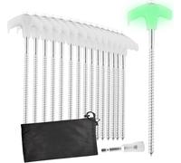 Yemaesre-Lot De 16 Piquets De Tente À Visser Avec Effet Lumineux Avec Adaptateur Fileté - Piquets De Tente De Camping - Piquets De Tente Pour Camping Et Extérieur - Idéal Pour Les Sols Durs