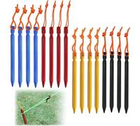 Yemaesre-Lot De 16 Piquets De Tente En Alliage D'aluminium Avec Sac À Cordon De Serrage Pour Camping, Randonnée, Plage, Robustes Et Couleurs Mélangées, 4 Couleurs