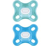 Yemaesre-Lot De 2 Sucette 100% Silicone Idéal Pour Les Nouveau-Nés Avec Étui De Tétine 0-3 Mois, Bleu