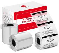 YEMAESRE-Lot De 3 Rouleaux D'Étiquettes Transparentes Mates 40 X 30 Mm - Papier D'Étiquettes Thermique Direct Autocollant Pour Imprimante D'Étiquettes M110, M108, M221, M220, M120, M200