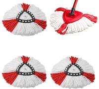 Yemaesre-Lot De 4 Têtes De Balai À Franges Compatibles Avec Vileda, O-Cedar, Recharges Faciles À Nettoyer, Tête De Balai À Poussière De Rechange Pour Nettoyage Du Sol, Forme Triangulaire