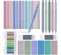 Yemaesre-Lot De 44 Surligneurs Pastel, 12 Stylos Graffiti Colorés, 5 Stylos Gel Noirs Avec 10 Mines De Rechange, 6 Rubans Correcteurs, 10 Onglets D'index, Ensemble Esthétique Pour L'école, Le Bureau,