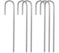 Yemaesre-Lot De 6 Piquets De Tente En Métal Galvanisé Robuste De 30.5 Cm,Crochets En J Pour Trampoline,Piquets D'ancrage Au Sol Pour Camping, Chapiteaux, Château Rebondissant, Filets De Football, Bal