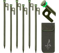 Yemaesre-Lot De 6 Sardines Stables De 20 Cm - Piquets De Tente Résistants Aux Tempêtes - Avec Sac De Rangement - Piquets Avec Anneau Lumineux Dans Le Noir - Pour La Randonnée En Plein Air, Les Sols D