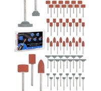 YEMAESRE-Lot De 60 Forets De Ponçage Pour Outils Rotatifs Dremel,5 Formes Avec Tige De 0,3 Cm,Oxyde D'Aluminium Et Carbure De Silicium Pour Meuler La Pierre,Le Bois,Le Polissage,Les Bijoux,Le Métal Et