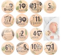 Yemaesre-Lot De 7 Cartes D'étape Mensuelle En Bois Double Face Pour Bébé De 1 À 12 Mois Pour Nouveau-Né Fille Garçon Et Bébé Pour Fête Prénatale