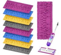 YEMAESRE-Lot De 8 Recharges Pour Serpillère Swiiffer Power Mop Multi-Surface Et Wood - Lavables Et Réutilisables - En Microfibre - Pour Tous Les Sols - 2 Jaunes + 2 Violets + 2 Bleus + 2 Gris