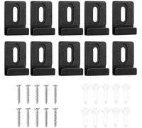 YEMAESRE-LotDe 10 Pinces À Miroir En Métal Pour Miroir Sans Cadre Avec Vis Et Coussinets En Caoutchouc, Kit De Suspension De Miroir Robuste Pour Montage Mural Pour Carrelage De Miroir (Noir)
