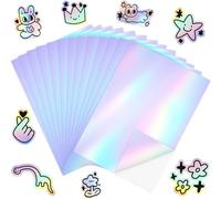 YEMAESRE-LotDe 24 Feuilles De Papier Autocollant Holographique En Vinyle Pour Imprimante A4 - Brillant - Imprimable - Imperméable - Pour Imprimante À Jet D'Encre Et Laser