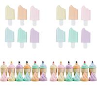 Yemaesre-Mini Surligneur, 6 Couleurs, 24pcs, Forme De Crème Glacée, Surligneur Pastel, Surligneurs Mignon, Stylos Surligneurs Pour Cadeaux Anniversaire Enfants Invites, Pochette Cadeau Anniversaire E