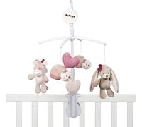 Yemaesre-Mobile Avec Boîte À Musique Nina, Jade Et Lili, Berceuse Souple « La-Lu », 48 X 7 X 15 Cm, Beige/Rose/Blanc