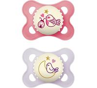 Yemaesre-Night Glow In The Dark Silicone Pacifier, Pink,0-6 Months, 2-Count