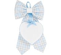 Yemaesre-Noeud De Naissance Bleu Avec Pendentif En Forme De Coeur En Toile Aida 55 Trous À Broder, Fabriqué En Coton, Idéal À Accrocher Pour Annoncer La Naissance Dun Bébé, 100% Made In Italy