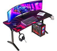 YEMAESRE-Nouveauté - K152 Bureau Gaming 152 Cm + Gestion Des Câbles + Tapis De Souris - Montage Facile - Bureau Gamer Métal Et Bois - Table Gaming Garantie 20 Ans - Pour Jouer Et Travailler