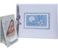 Yemaesre-Pack Livre De Signatures De Baptême Bébé Enfant + Portable Avec Photo Personnalisable, Coffret Naissance Souvenir