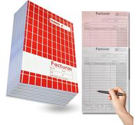 Yemaesre-Pack12 Carnet De Factures De Commandes Avec Autocopiant Et Matrice De Découpe, Reçus De Factures Avec 40 Feuilles Par Carnet (20,5 X 15 Cm), Document De Vente De Commandes Passées En