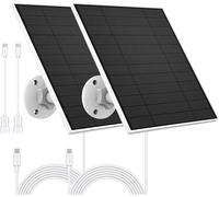 YEMAESRE-Panneau Solaire Pour Caméra Extérieure Eufy, Compatible Avec Eufycam, Alimentation Continue, Panneau Solaire Avec Câble De Chargement 9.8Ft, Etanche Ip65, 2 Paquets