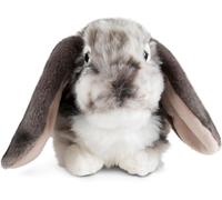YEMAESRE-Peluche Lapin Nain Bélier Gris, Lapin En Peluche Doux, Réaliste Jouets Animaux De Compagnie, Peluches Lapins À Collectionner, Doudou Lapin, Idée Cadeau Pour Enfants, 26 Cm