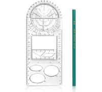 YEMAESRE-Rgle Géométrique Multifonctionnelle, Règle De Dessin Mathématique Gabarit, Outil De Mesure De Gabarit De Dessin Géométrique, Pour Les Artistes, Les Étudiants, Les Enseignants (Forme Ronde)