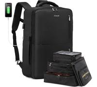 YEMAESRE-Sac A Dos Voyage Cabine Avion Homme Femme Sac À Dos Pour Ordinateur Portable Bagage À Main Imperméable Packable Backpack Sac Val 17 Pouces De Travail Randonnée Affaires Noirail Travel Noir No