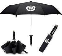 Yemaesre-Samurai Katana Master Sword Hilt Handle Parapluie Pliant Anime Portable Voyage Japonais Parapluie Compact Coupe-Vent Colle Noire Anti-Uv Cadeau D'anniversaire Pour Homme