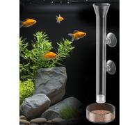 YEMAESRE-Set De Disques D'Alimentation Pour Poissons Et Crevettes D'Aquarium Tube D'Alimentation De Poisson En Verre Transparent Avec Bol D'Alimentation Tube D'Alimentation De Crevette Avec 2 Ventous
