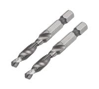 YEMAESRE-Taraud M5 Et Foret Hexagonal 1/4"" Métallique,Acier Inoxydable Haute Qualité,Ensemble 2 Pièces,Tige Hexagonale,Outil De Taraudage Et Forage Spirale En Acier Inoxydable De Haute Qualité(M5)