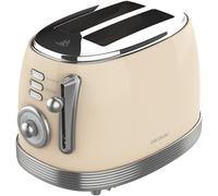 YEMAESRE-Toast& Taste 800 Vintage Light Beige. 850 W, Double Fente Courte Extra Large De 3,8 Cm, 2 Toasts, Finitions En Acier Inoxydable, Style Vintage, 3 Fonctions, Beige