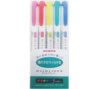 Yemaesre-Zebra Lot De 5 Surligneurs Mildliner, Couleurs Vives (Wkt7-5c-Hc)