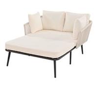YeMaster Canapé de jardin, chaise longue, chaise longue d'extérieur, ensemble de meubles de balcon avec 2 coussins et 2 coussins amovibles et
