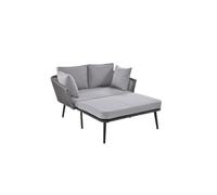 YeMaster Canapé de jardin, chaise longue, chaise longue d'extérieur, ensemble de meubles de balcon avec 2 coussins et 2 coussins, déhoussables et