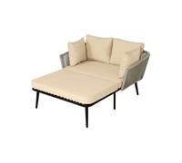 YeMaster Canapé de jardin, chaise longue, chaise longue d'extérieur, ensemble de meubles de balcon avec 2 coussins et 2 coussins amovibles et