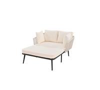 YeMaster Canapé de jardin, chaise longue, chaise longue d'extérieur, ensemble de meubles de balcon avec 2 coussins et 2 coussins amovibles et