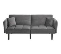 YeMaster Canapé-lit réglable 2-en-1, canapé moderne, canapé double avec revêtement en velours, accoudoirs rabattables, 176*78*76cm, gris foncé gris foncé G