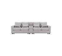 YeMaster Canapé moderne 4 places avec console, 2 porte-gobelets, 2 ports USB (possibilité de chargement par câble) avec poches d'accoudoir et 4