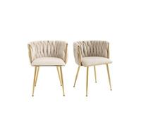 YeMaster Chaises de salle à manger (ensemble de 2), coussins en velours, design tissé à la main, conviennent à la salle à manger, au salon et à la