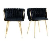 YeMaster Chaises de salle à manger (ensemble de 2), coussins en velours, design tissé à la main, conviennent à la salle à manger, au salon et à la